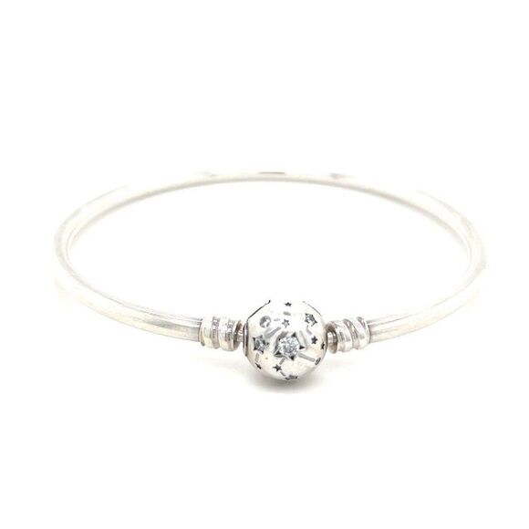 Pandora Floating Stars Cz Clasp Bangle - Picture 1 of 7